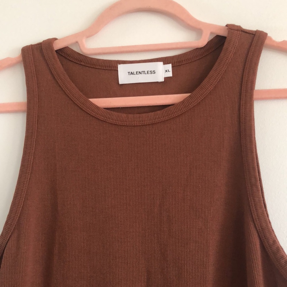 TALENTLESS Rib High Neck Contour Mini Dress - Picture 2 of 6